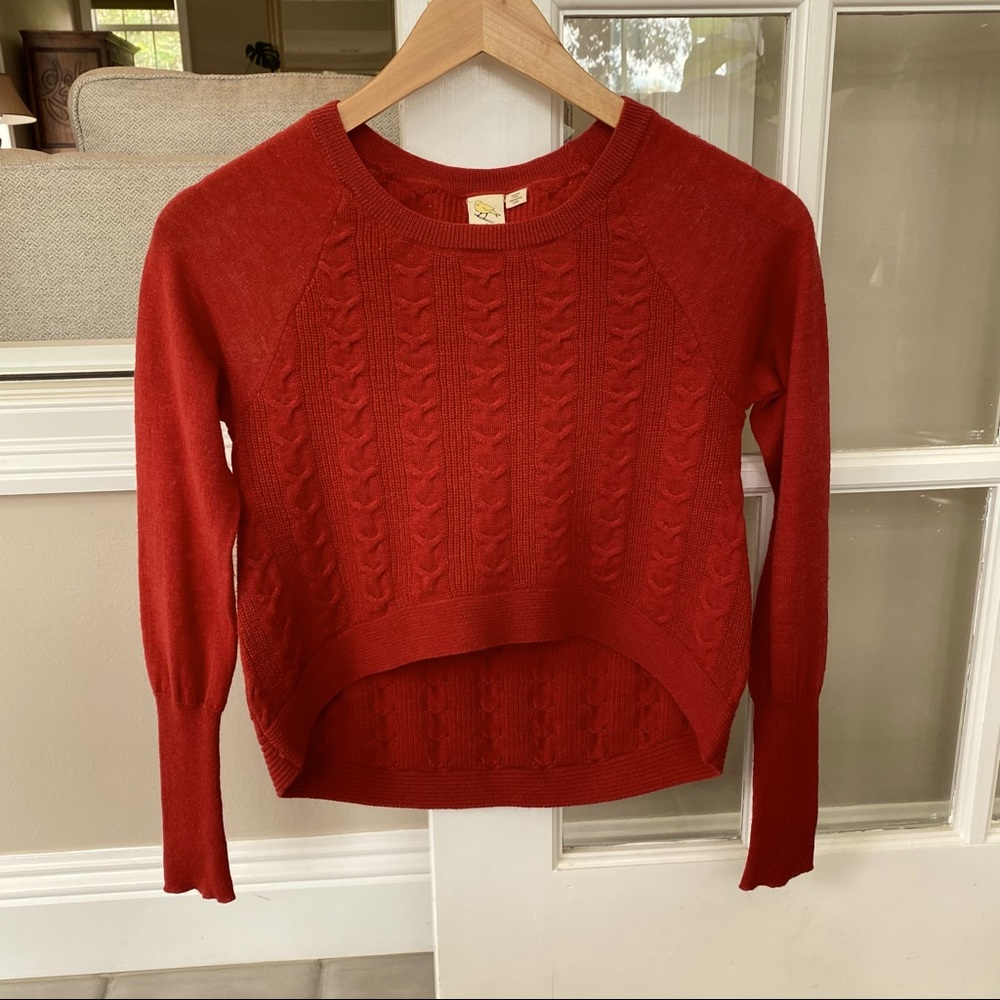 {anthropologie} Cropped cable-knit sweater in XS